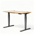 Height adjustable standing desk with wood finish and metal legs 120 x 60 x 75cm