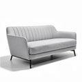 Light gray fabric sofa with streamlined design for living room 180 x 80 x 80cm