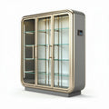 Glass display cabinet with adjustable shelves and LED lighting 180 x 80 x 200cm