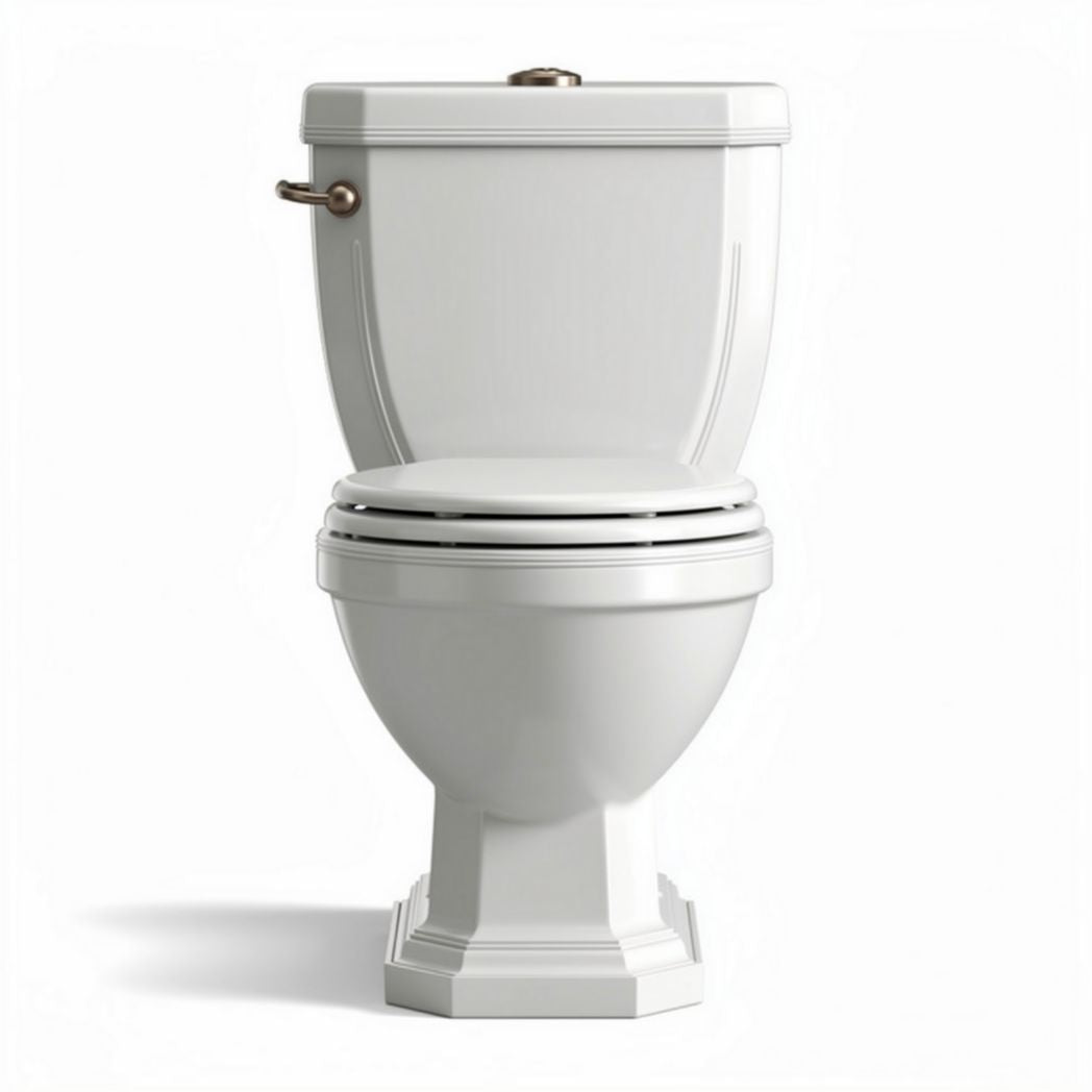 Two-piece white ceramic toilet with dual flush design 70 x 40 x 75cm